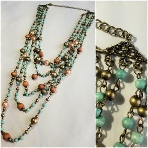 VCLM Vintage Multi Strand Statement Necklace